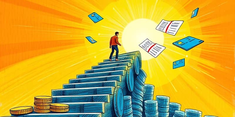Manage debt using hybrid credit solutions with payoff tracking